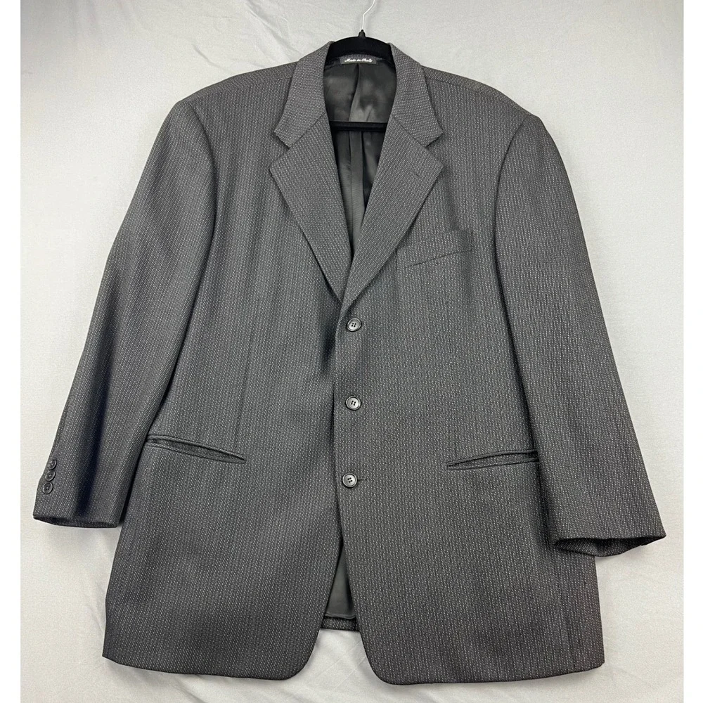 Pal Zileri Mario Zegna Wool Sport Coat Mens 46 Grey Blazer Italy 3 Button Luxury